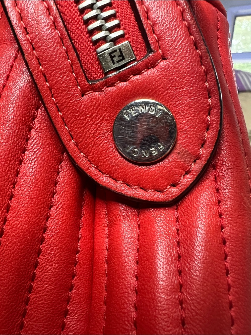 Fendi DotCom Click Small Red Quilted Leather Shoulder Bag - Picture 10 of 16